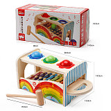 MWZ Baby Wooden Noise Maker Knock Ball Xylophone Kids Hand Hammering Early Learning Educational Toys Music Instrument Block Toy