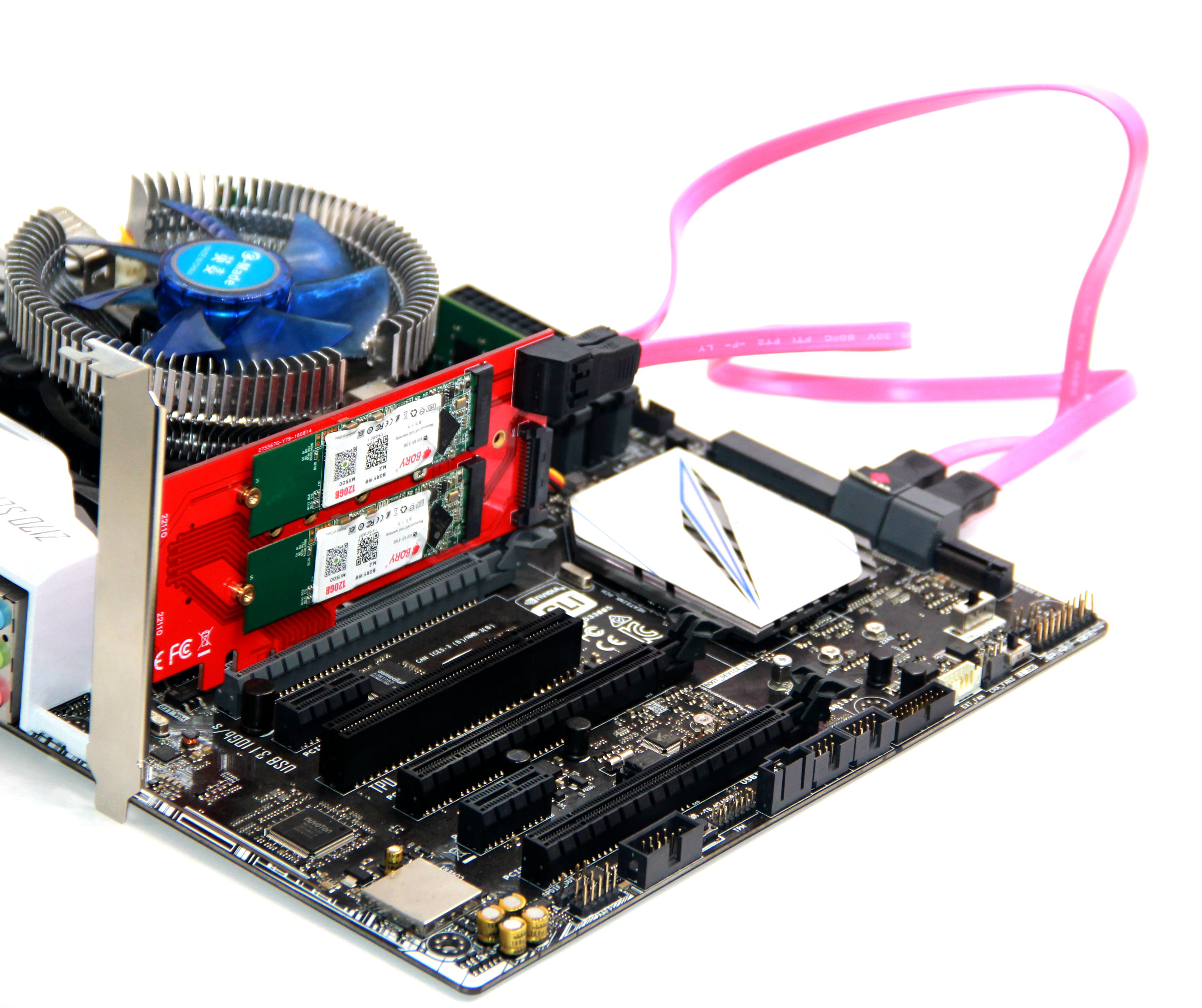 XT-XINTE 3 Interfaces M.2 NVMe SSD NGFF a PCIE X16 Adaptador 1x M Key 2X B Key Riser Card Expansion Support PCI Express 3.0 4X M2 SATA 
