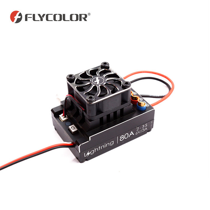 Flycolor Lightning Series Car ESC 60A 80A 120A Brushless Electronic Speed Controller 2-3S for RC Speeding Car Models