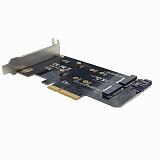 2 ports M.2 PCIE Adapter Card of M key M.2 NGFF SSD to PCI-E X4 Adapter and B key M.2 NGFF SSD to SATA Adaptor+7pin SATA Cable