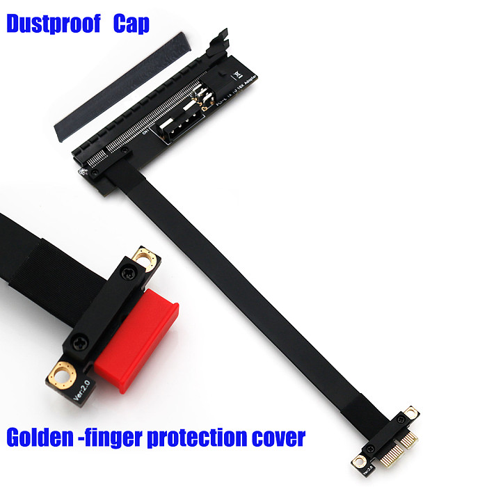 XT-XINTE High Quality PCI-e PCI Express 1X to 16X Extension Cable with 4Pin and ATX 6Pin Power Input Connector