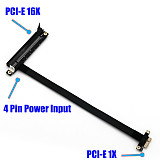 XT-XINTE High Quality PCI-E PCI Express 1X to 16X Extension Cable with Additional Power Input Connector