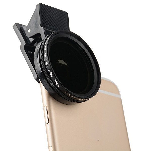 Zomei Adjustable 37mm Neutral Density Clip-on ND2 - ND400 Phone Camera ND Filter Lens for iPhone Huawei Samsung Android Mobile
