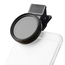 Zomei Adjustable 37mm Neutral Density Clip-on ND2 - ND400 Phone Camera ND Filter Lens for iPhone Huawei Samsung Android Mobile