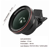 Zomei 0.6X Wide Angle Lens with Clip 37mm Macro Mobile Phone Lens 2 in 1 Universal for iphone 7/7s Samsung Android ios Phones