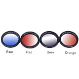 ZOMEI 4 In 1 37MM Mobile Phone Camera Filters Lens Graduated Grey Blue Orange Red Filters for iPhone 7S 6S Samsung Smartphone