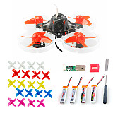 Happymodel Mobula7 V2 75mm Crazybee F3 Pro OSD 2S Whoop FPV Racing Drone w/ 700TVL Camera BNF with extra 10 pairs propeller