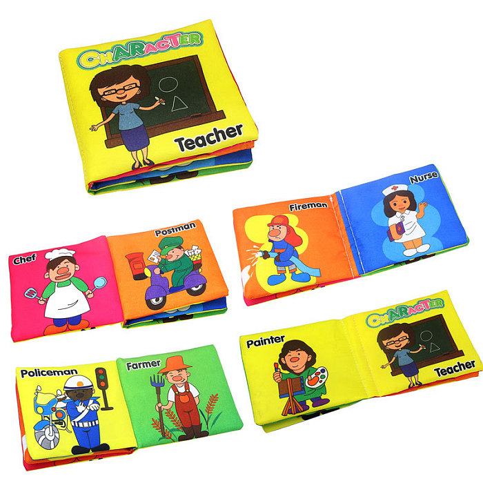 Feichao Cloth Book Newborn Baby Learning Letter Number Shape Animals Fruits Waterproof Kids First Book Infant Gifts Educational Toys