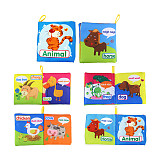 Feichao Cloth Book Newborn Baby Learning Letter Number Shape Animals Fruits Waterproof Kids First Book Infant Gifts Educational Toys