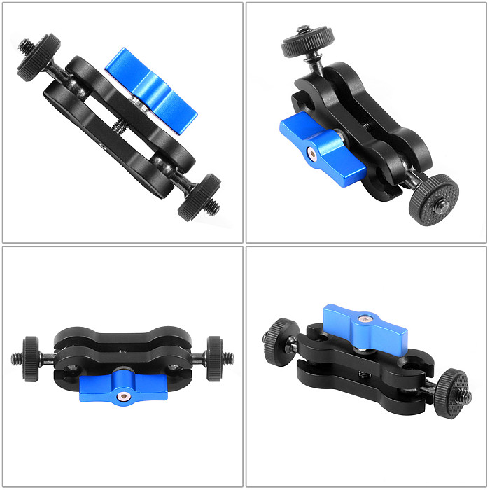 BGNING 4-Ring Hot Shoe Adapter Ring Microphone Mount with Magic Arm Mount Adapter for Zhiyun Smooth 4 Handle Gimbal DSLR Camera Accessory
