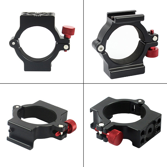 BGNING 4-Ring Hot Shoe Adapter Ring Microphone Mount with Magic Arm Mount Adapter for Zhiyun Smooth 4 Handle Gimbal DSLR Camera Accessory