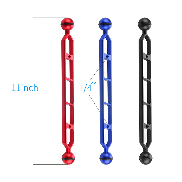 For GoPro13 BGNing CNC Aluminum Diving Camera Bracket Dual Ball Lighting Arm Bracket Holder Camera Mount Clamp
