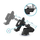 FCLUO Qi Car Wireless Fast Charger Bracket Telescopic Suction Cup + Air Outlet Clip with Fast Charging Plug For Iphone Samsung Mobile Phone