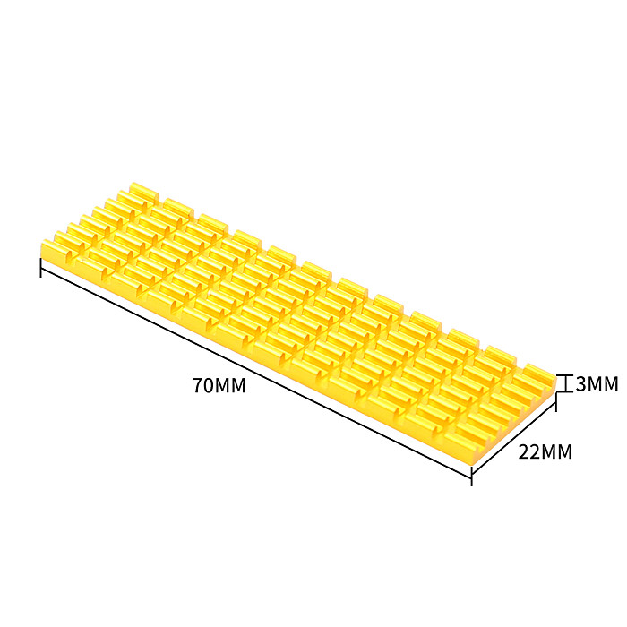 XT-XINTE Upgraded Heatsink Cooler Heat Sink Cool Fin Thermal Conductive Adhesive for M.2 NGFF 2280 PCI-E NVME SSD 70*22mm Thickness 3/6mm