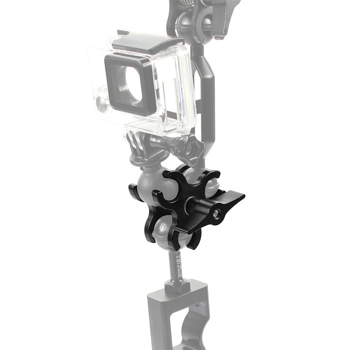 For GoPro13 BGNing CNC Aluminum 2-Hole / 3-hole Butterfly Clip Clamp Light Arm Clamp Ball Head Camera Bracket Diving Clamp