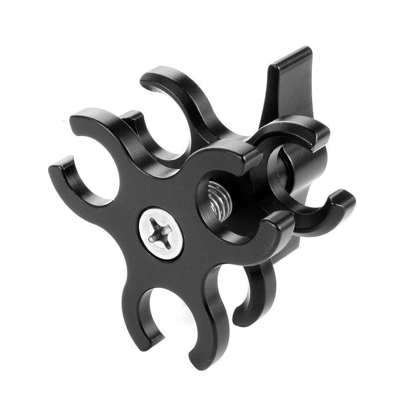 For GoPro13 BGNing CNC Aluminum 2-Hole / 3-hole Butterfly Clip Clamp Light Arm Clamp Ball Head Camera Bracket Diving Clamp