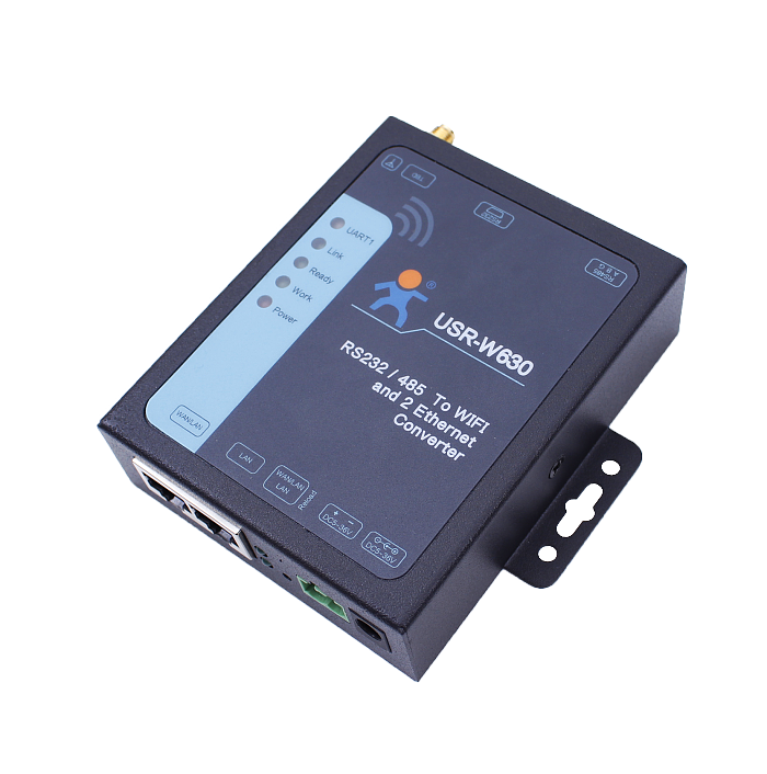 USR-W630 Industrial Serial to WIFI and Ethernet Converter Supports 2 Ethernet Ports, Modbus RTU