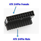 XT-XINTE ATX 24Pin Female to 24pin Male Right Angle Adapter 24P to 24P 90 Degree Adapter card for Desktop PC Power Supply