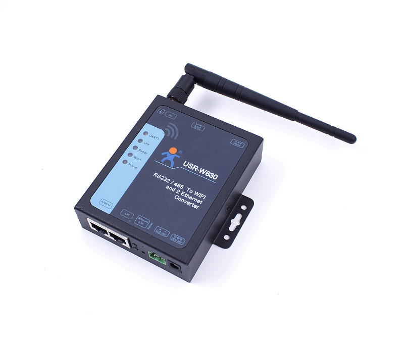 USR-W630 Industrial Serial to WIFI and Ethernet Converter Supports 2 Ethernet Ports, Modbus RTU