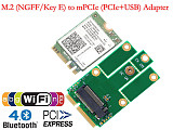 XT-XINTE NGFF M.2 to MiniPCIE Key E miniPCI-E mPCIE Slot PCIe + USB Adapter Wifi + Bluetooth Mini Adapter Card for Desktop Laptop