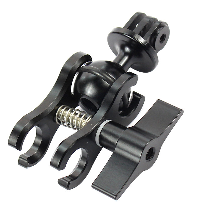 BGNING 2 in 1 Aluminum Scuba Diving Fixture Lights Arm Ball Butterfly Clip Clamp Mount + Ball Base Adapter for GoPro Hero 5/4/3 Camera