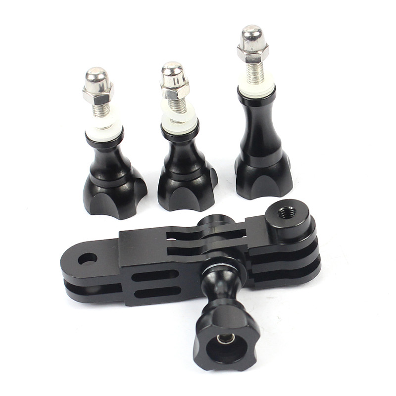 BGNING Aluminum Three-Way Pivot Arm Adjustable Mount Adapter with Screws for Hero 2 3 3+ 4 5 Session XiaoYi SJcam GitUp Action Camera