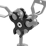 BGNING 3-Hole Aluminum Triple Butterfly Clip Clamp Mount + Ball Head Adapter for Scuba Diving Lights Arm Fixture LED Hero 5/4/3 Camera