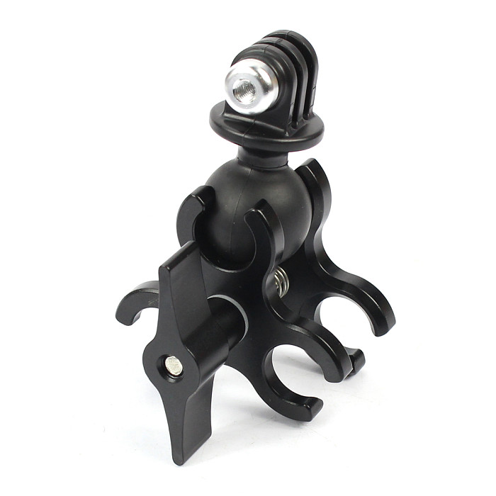 For GoPro13 BGNING 3-Hole Aluminum Triple Butterfly Clip Clamp Mount + Ball Head Adapter for Scuba Diving Lights Arm Fixture LED Hero 5/4/3 Camera