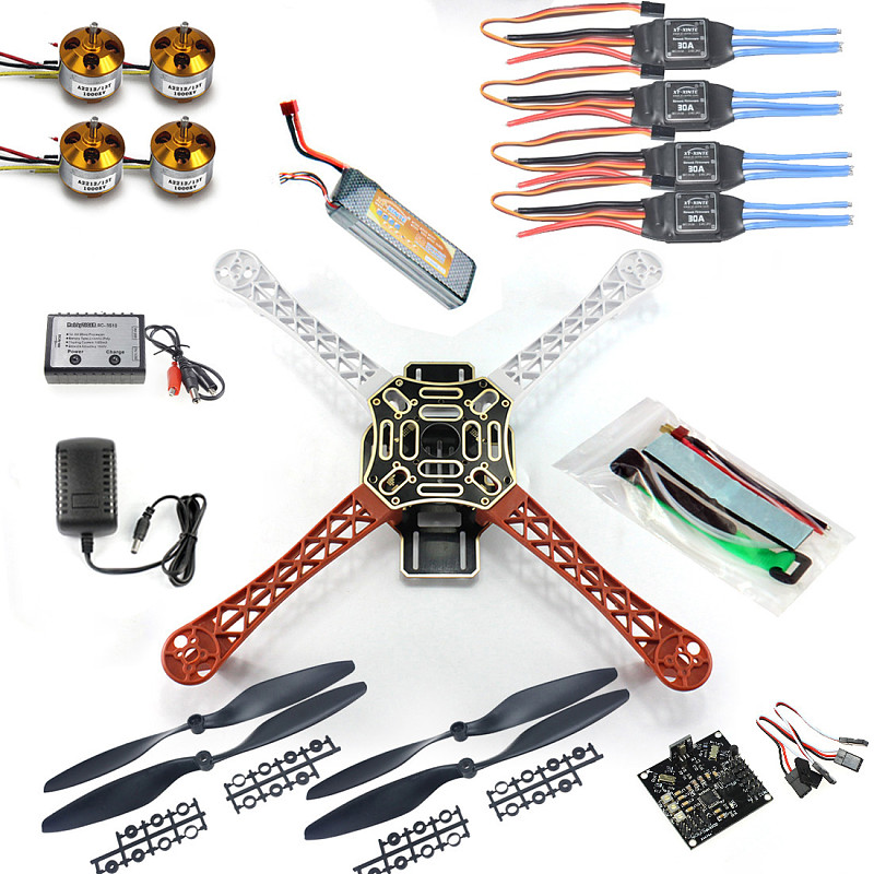 RC 4 Axis Multi QuadCopter UFO ARF/Kit No TX&RX:KK V2.3 Circuit board+1000KV Motor+30A ESC+Lipo+F450 Flame wheel