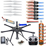 F08618-B HMF S550 F550 Hexacopter 6-Axis Frame Kit with Landing Gear +ESC Motor Welded+QQ SUPER Control Board+RX&TX+Prop