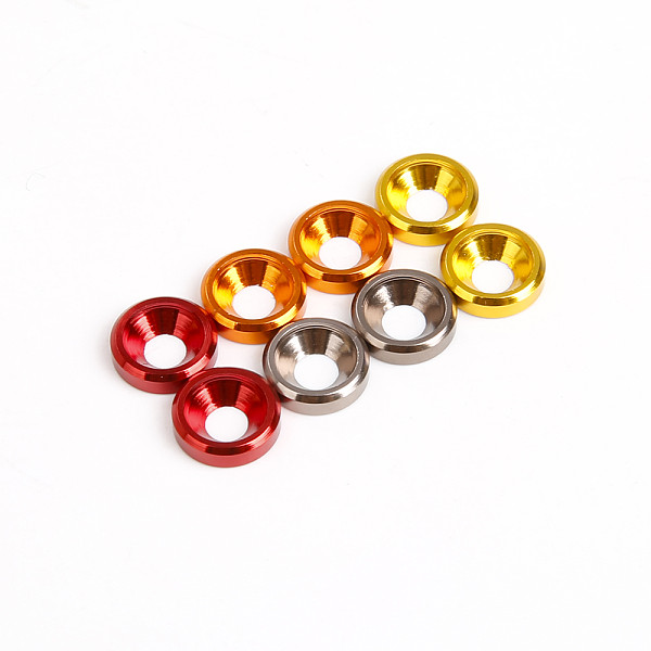 10pcs M3 Aluminum Alloy Colorful Countersunk Screw Gasket Washer Hexagon Socket Head Washer for RC FPV Racing Drone Decoration