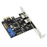 XT-XINTE PCIE to 2 Ports USB3.0 Expansion Card Desktop Front 19/20PIN Header Interface for PCI-E x1/x4/x8/x16 for Windows XP/7/8/8.1/10
