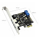 XT-XINTE PCIE to 2 Ports USB3.0 Expansion Card Desktop Front 19/20PIN Header Interface for PCI-E x1/x4/x8/x16 for Windows XP/7/8/8.1/10