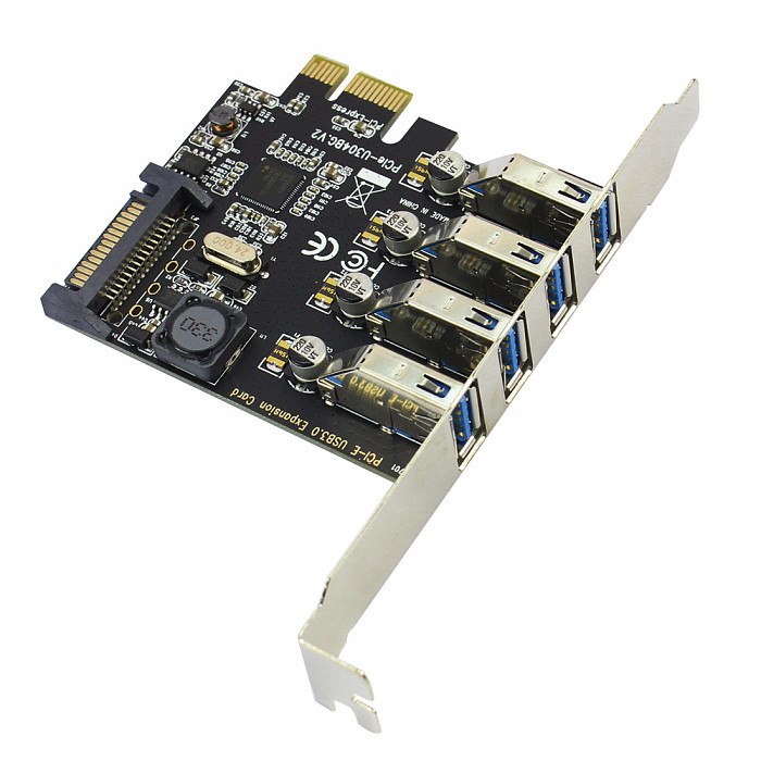XT-XINTE 4 Ports USB3.0 Expansion Card PCI-E PCI Express USB 3.0 Adapter Converter for PCIE x1 x4 x8 x16 for Windows 7/8/8.1/10/XP/Vista