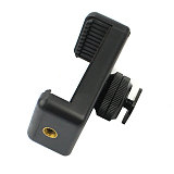 1/4 Inch Tripod Mount Screw to Flash Hot Shoe Adapter With Mobile Stand Holder Clip for Cellphone