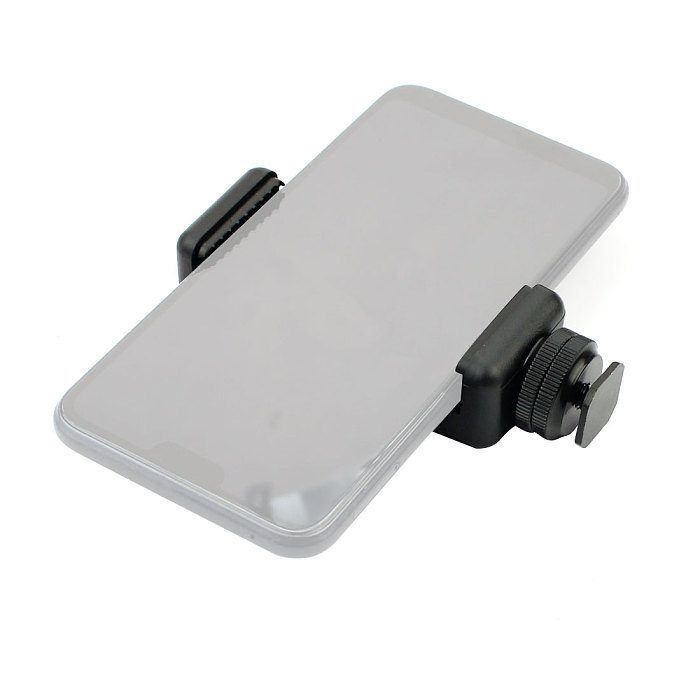 1/4 Inch Tripod Mount Screw to Flash Hot Shoe Adapter With Mobile Stand Holder Clip for Cellphone