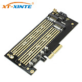 XT-XINTE SK7 M.2 NVMe SSD NGFF to PCIE X4 Riser Card Adapter M Key B KEY Dual interface card Suppor PCI Express3.0 Dual voltage 12v+3.3v SATA3