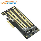 XT-XINTE SK6 M.2 NVMe SSD NGFF to PCIE X4 Riser Card M Key+B Key Dual Interface Card Support PCI Express 3.0 x4 2230-22110 All Size M.2