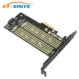 XT-XINTE SK6 M.2 NVMe SSD NGFF to PCIE X4 Riser Card M Key+B Key Dual Interface Card Support PCI Express 3.0 x4 2230-22110 All Size M.2