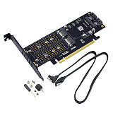 M.2 NVMe SSD NGFF to PCIE 3.0 X16 Adapter M Key B Key mSATA PCI Express 3.0 NVME m2 SSD & m.2 AHCI NGFF & mSATA 3 in 1 Converter