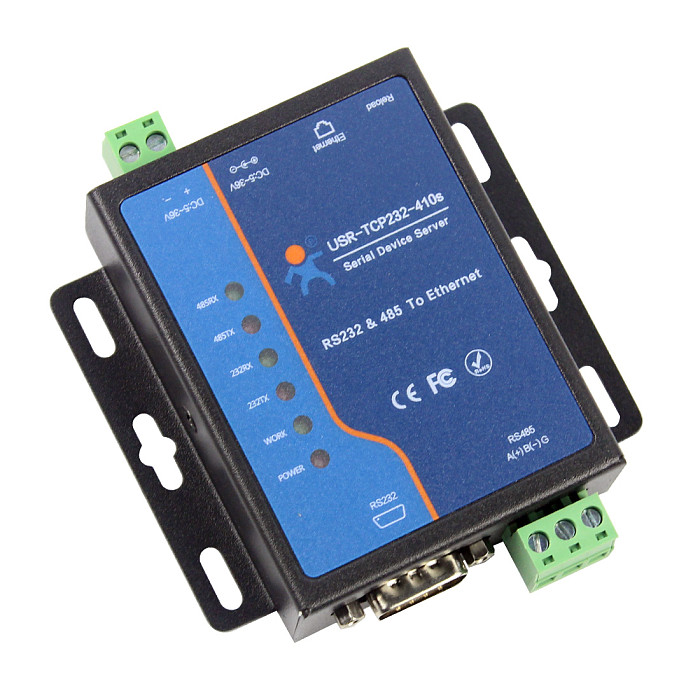 5PCS USRIOT USR-TCP232-410S Terminal Power Supply RS232 RS485 to TCP/IP Converter Serial Ethernet Serial Device Server
