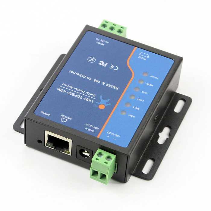 5PCS USRIOT USR-TCP232-410S Terminal Power Supply RS232 RS485 to TCP/IP Converter Serial Ethernet Serial Device Server