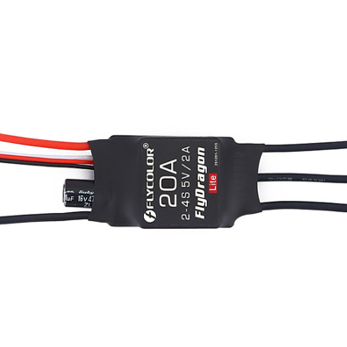 FLYCOLOR Fly Dragon Lite 20A 30A 40A 50A 2-4S Brushless ESC For Fixed-wing RC Aircraft Model