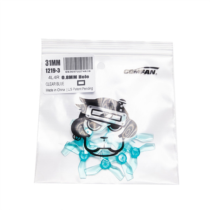 Gemfan 1219 31mm 0.8mm Hole 3-blade Propeller PC Props CW CCW for 0703-1103 RC Drone FPV Racing Brushless Motor Spare Parts