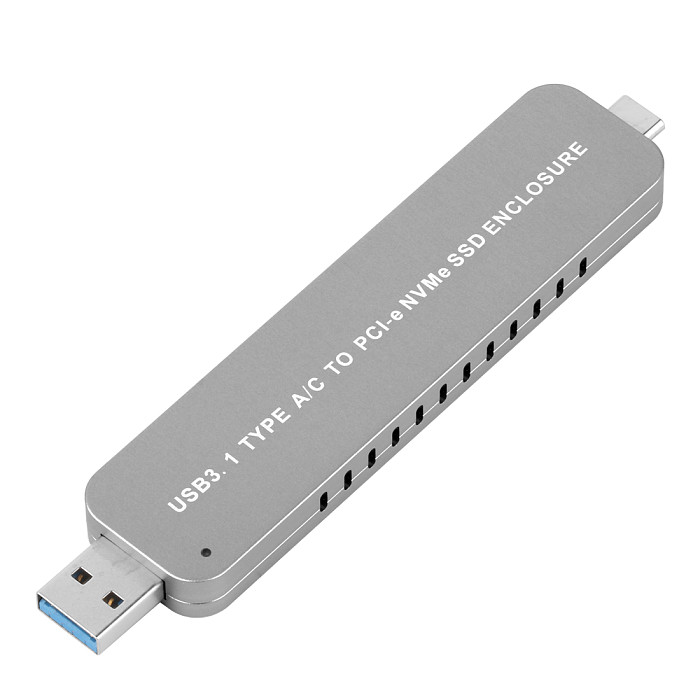 XT-XINTE LM906 USB3.1 TYPE-A+C TO M.2 NVME HDD Enclosure SSD Hard Disk Drive Case External Mobile Box