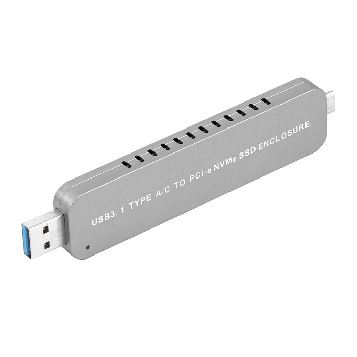 XT-XINTE LM906 USB3.1 TYPE-A+C TO M.2 NVME HDD Enclosure SSD Hard Disk Drive Case External Mobile Box