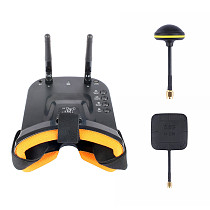 JMT Mini FPV Goggles With Mushroom Antenna Panel Antenna 3 inch 480 x 320 Display Double Antenna 5.8G 40CH Built-in 3.7V 1200mAh Battery for Racing Drone Models