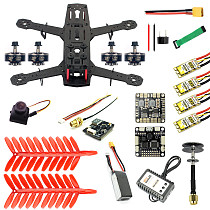 JMT 250 DIY FPV Quadcopter Camera Drone Kit 250MM Carbon Fiber Frame SP Racing F3 FC Flycolor Raptor BLS Pro-30A ESC 700TVL Camera HGLRC GTX226 V2 VTX 11.1V 1500MAH 40C Battery