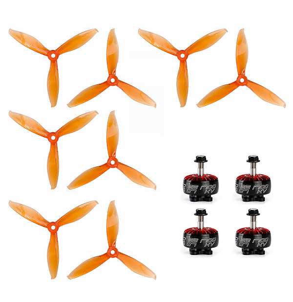 4PCS IFlight Xing 2207 1700KV 1800KV 3-6S Motor with GEMFAN 5149-3 5 Inch Props FPV Racing Motor Super Light Engine for RC Racing Drone DIY Quadcopter