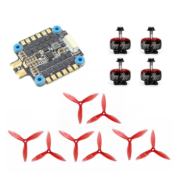 4PCS IFlight Xing 2207 1700KV 1800KV 3-6S Motor with HobbyWing XRotor-Micro-45A-6S-4in1 ESC GEMFAN 5149-3 5 Inch Props FPV Racing Motor Super Light Engine for RC Racing Drone DIY Quadcopter